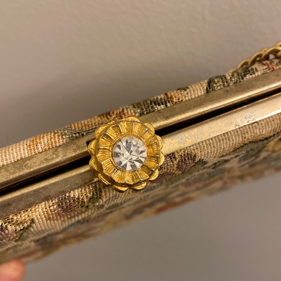 vintage needlepoint/tapestry clutch - Picture 2 of 5